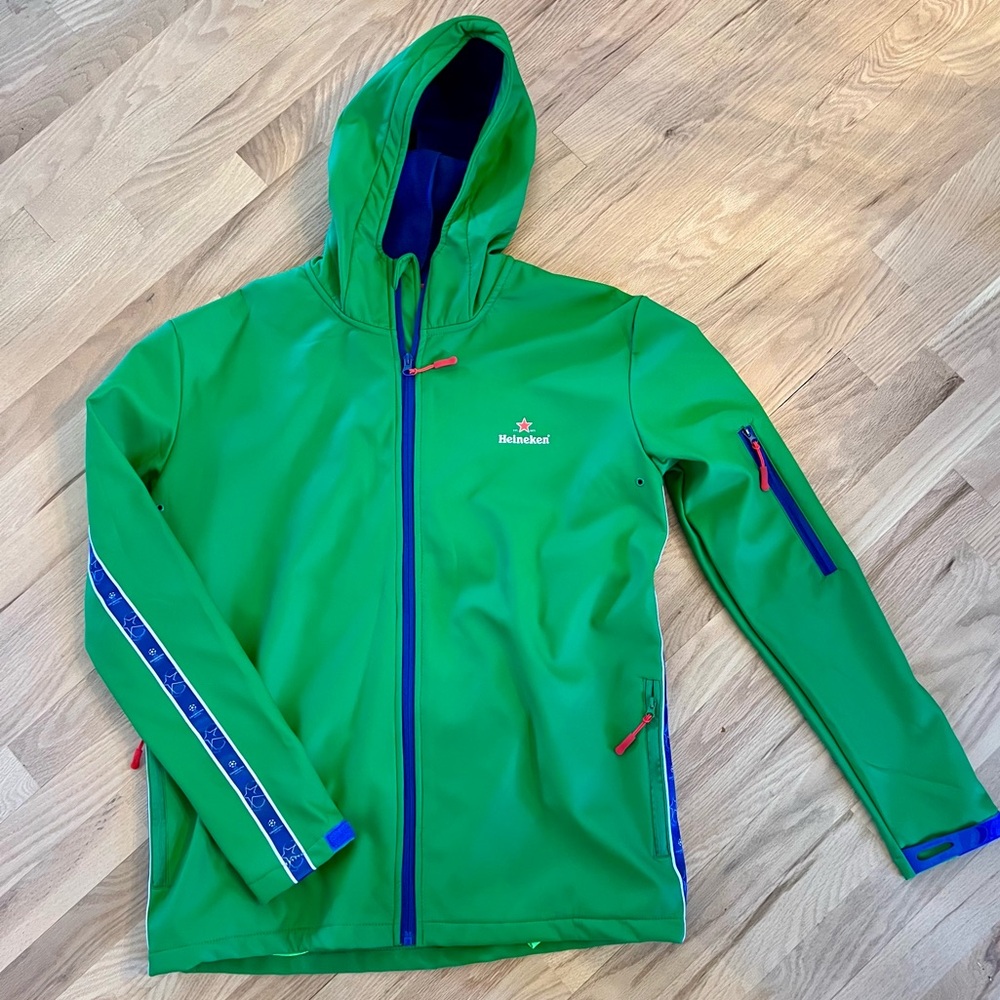 NEW Heineken Green UEFA Champions League Men's Hooded Jacket -Size M